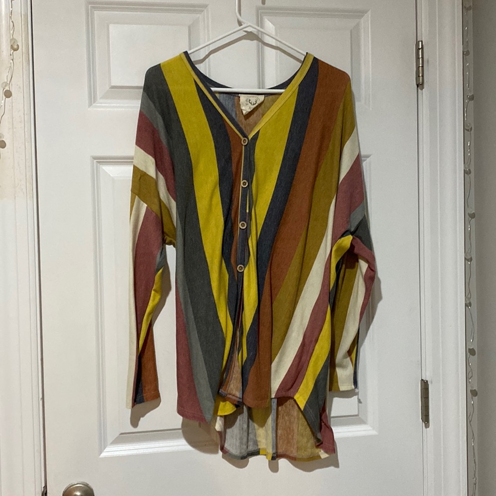 Striped Long Button Down - image 1